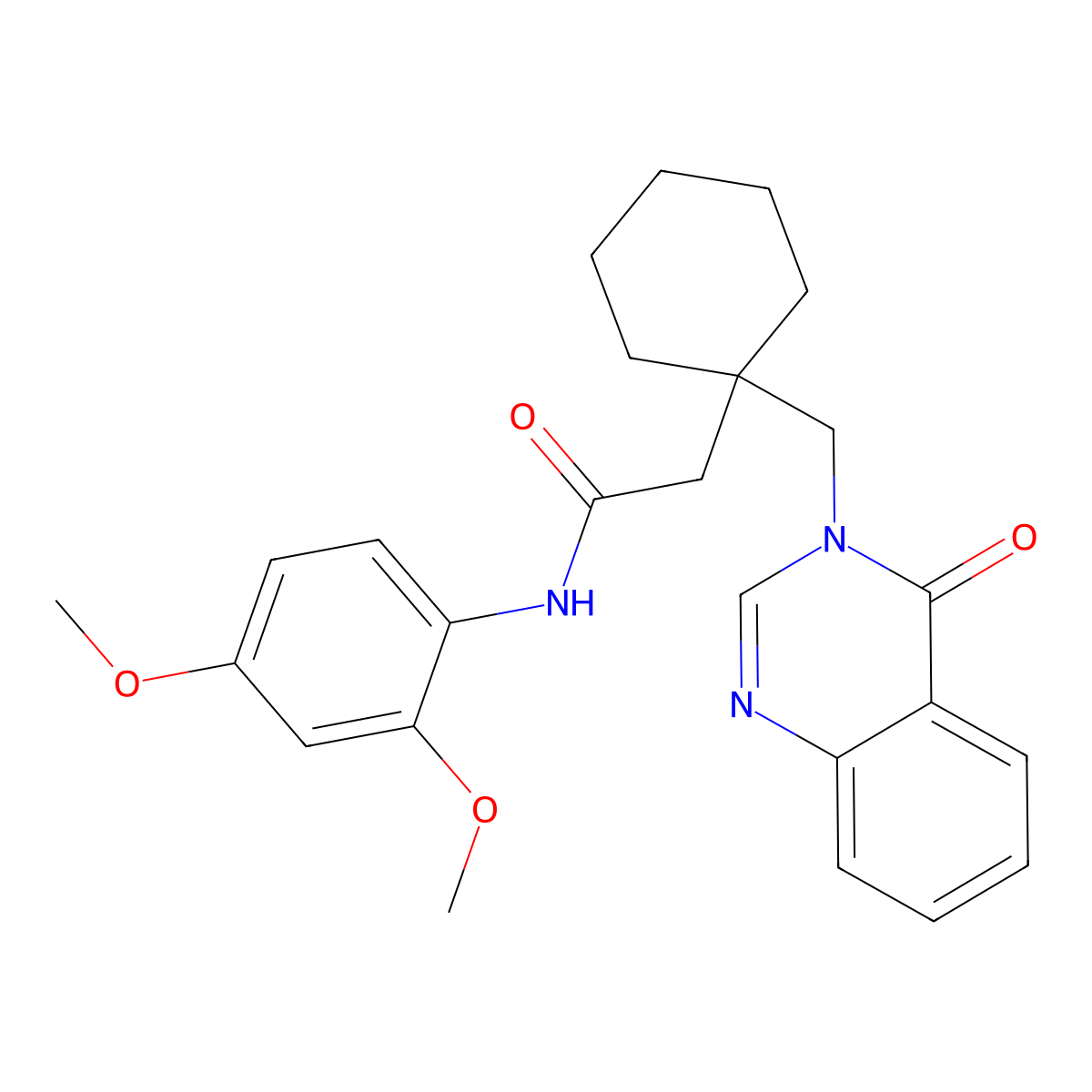 N-(2,4-dimethoxyphenyl)-2-(1-{[4-oxo-3(4H)-quinazolinyl]methyl}cyclohexyl)acetamide molecular structure, CAS 1219583-13-7