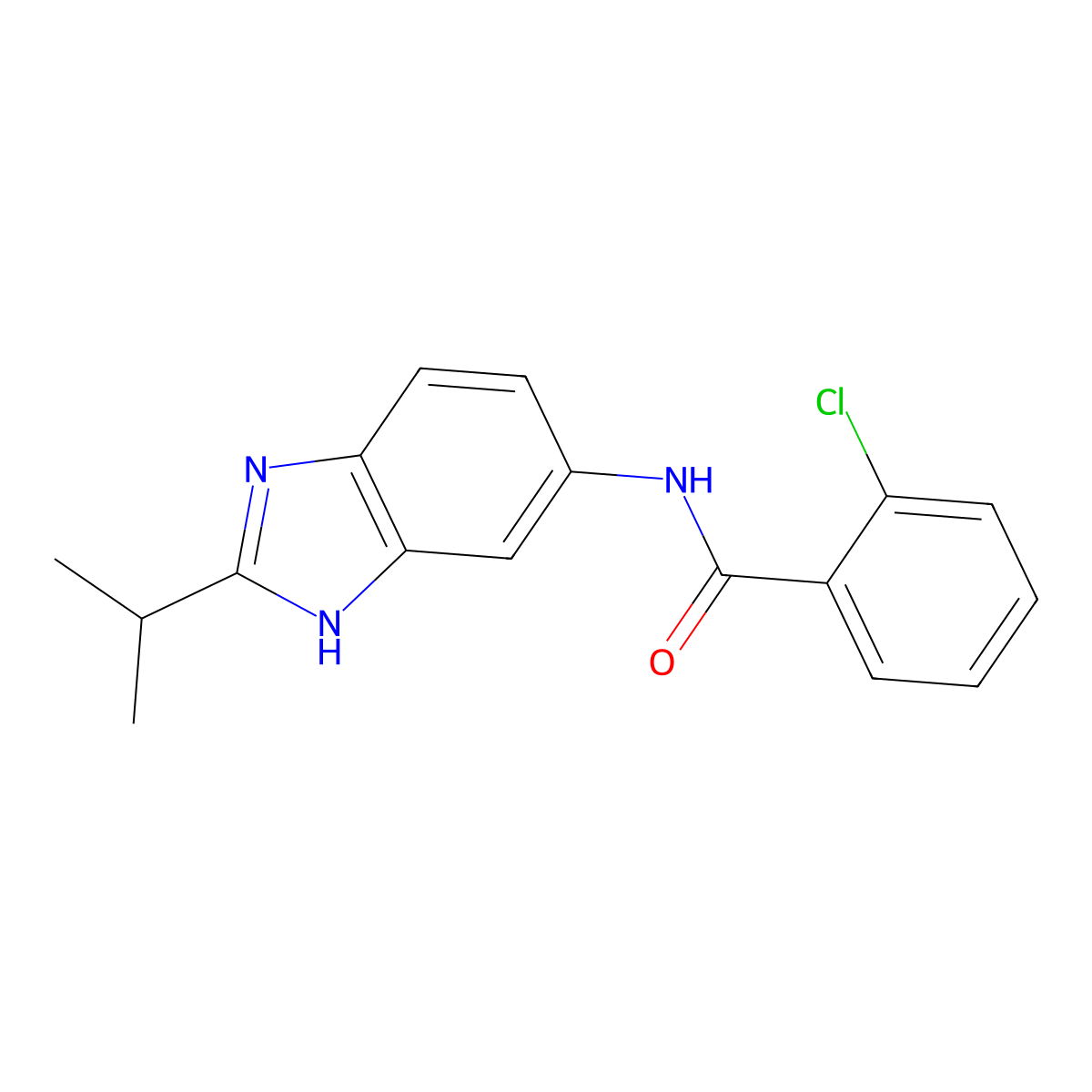 2-chloro-N-[2-(propan-2-yl)-1H-benzimidazol-5-yl]benzamide molecular structure, CAS 1219583-25-1