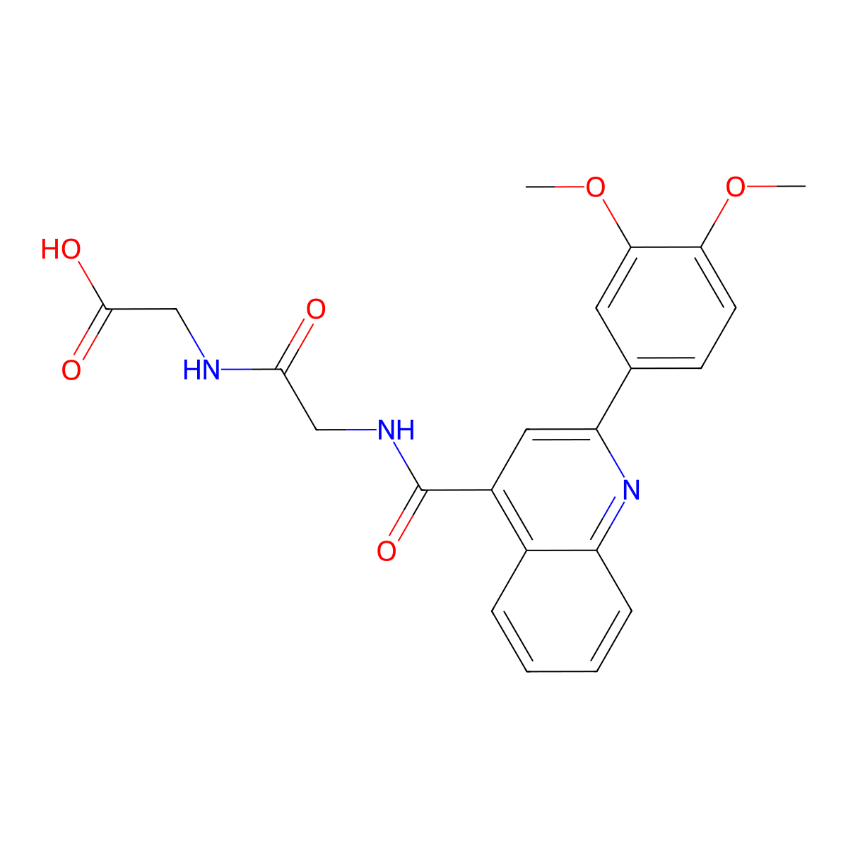 N-{[2-(3,4-dimethoxyphenyl)quinolin-4-yl]carbonyl}glycylglycine molecular structure, CAS 1219583-29-5