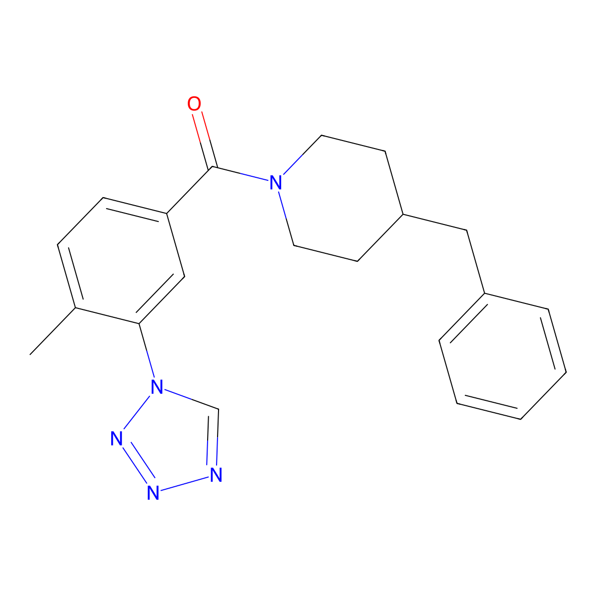4-benzyl-1-[4-methyl-3-(1H-tetrazol-1-yl)benzoyl]piperidine molecular structure, CAS 1219583-30-8