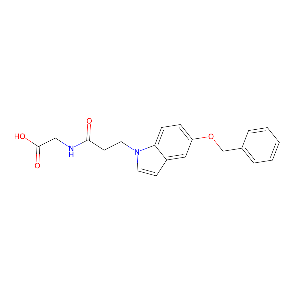 N-{3-[5-(benzyloxy)-1H-indol-1-yl]propanoyl}glycine molecular structure, CAS 1219583-47-7