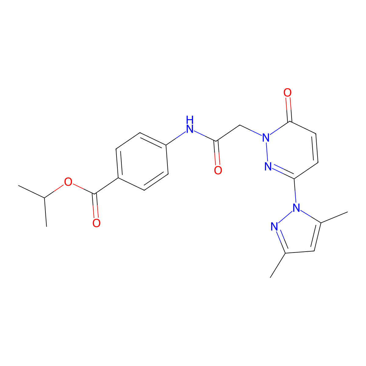 propan-2-yl 4-({[3-(3,5-dimethyl-1H-pyrazol-1-yl)-6-oxopyridazin-1(6H)-yl]acetyl}amino)benzoate molecular structure, CAS 1219583-91-1