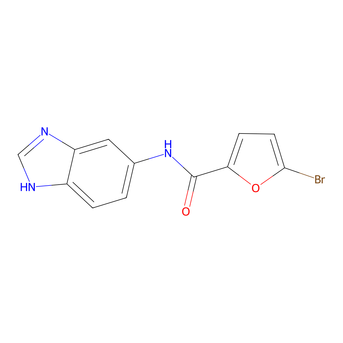 N-(1H-benzimidazol-5-yl)-5-bromofuran-2-carboxamide molecular structure, CAS 1219583-96-6