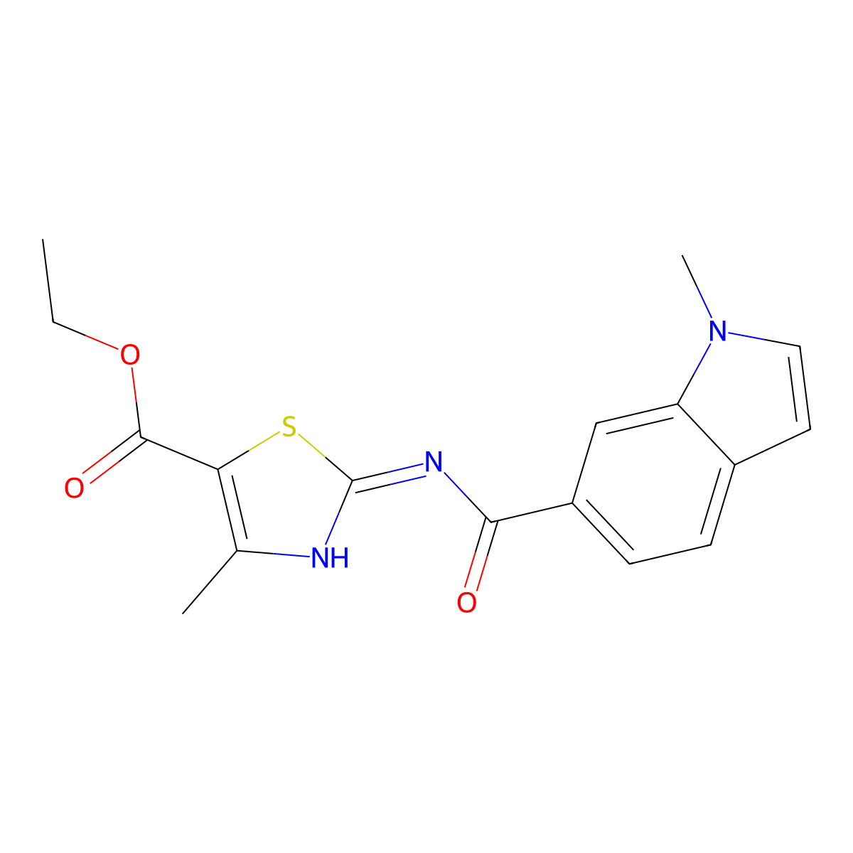 ethyl 4-methyl-2-{[(1-methyl-1H-indol-6-yl)carbonyl]amino}-1,3-thiazole-5-carboxylate molecular structure, CAS 1219584-12-9