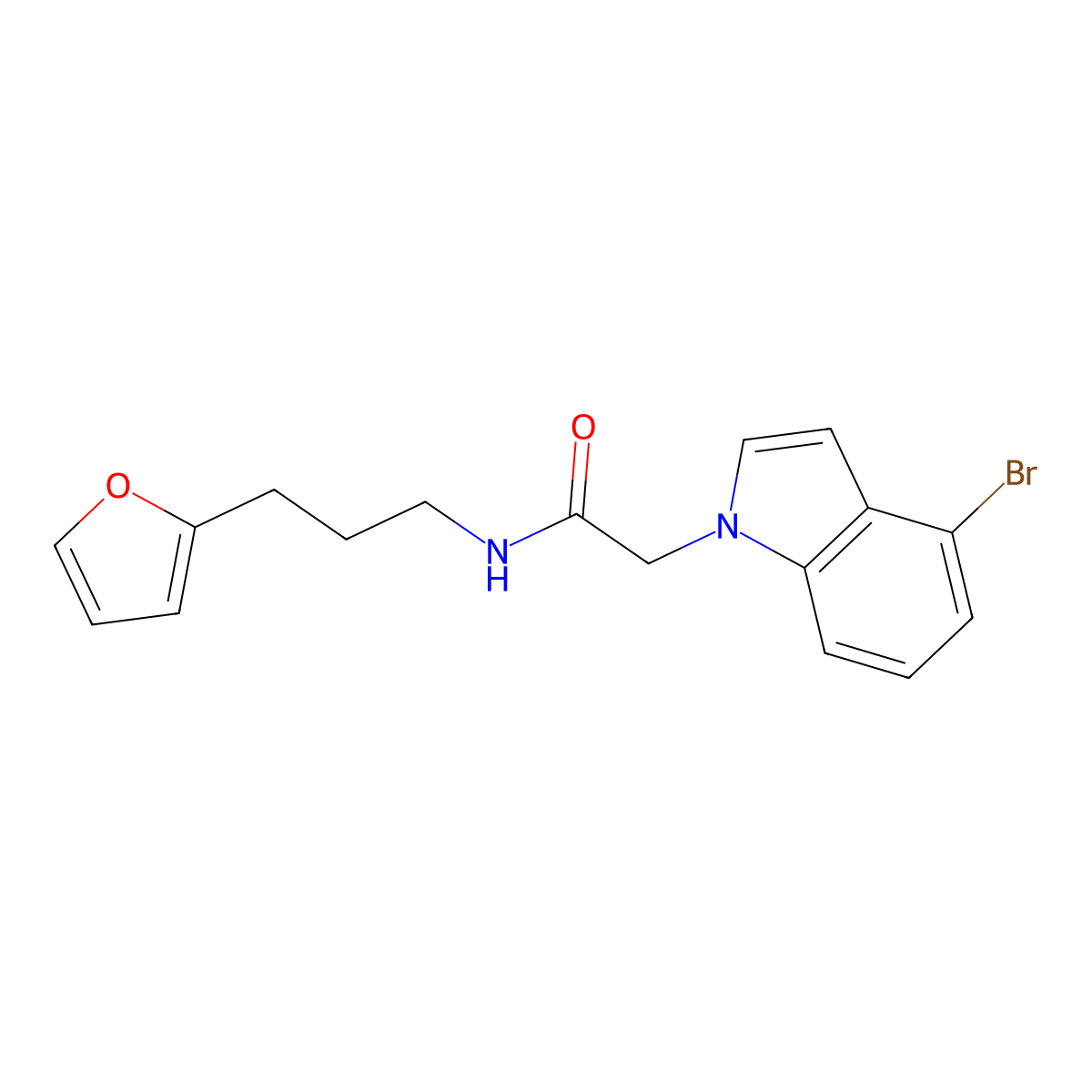2-(4-bromo-1H-indol-1-yl)-N-[3-(furan-2-yl)propyl]acetamide molecular structure, CAS 1219584-26-5