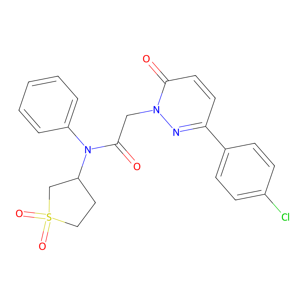 2-[3-(4-chlorophenyl)-6-oxopyridazin-1(6H)-yl]-N-(1,1-dioxidotetrahydrothiophen-3-yl)-N-phenylacetamide molecular structure, CAS 1219584-39-0