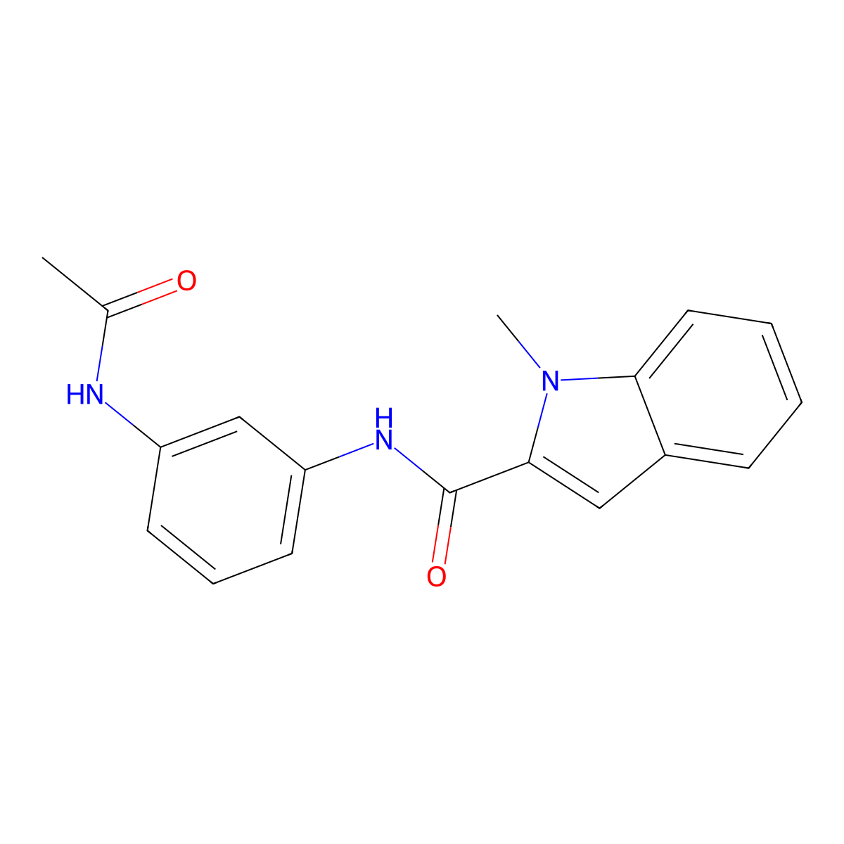 N-[3-(acetylamino)phenyl]-1-methyl-1H-indole-2-carboxamide molecular structure, CAS 1219584-40-3