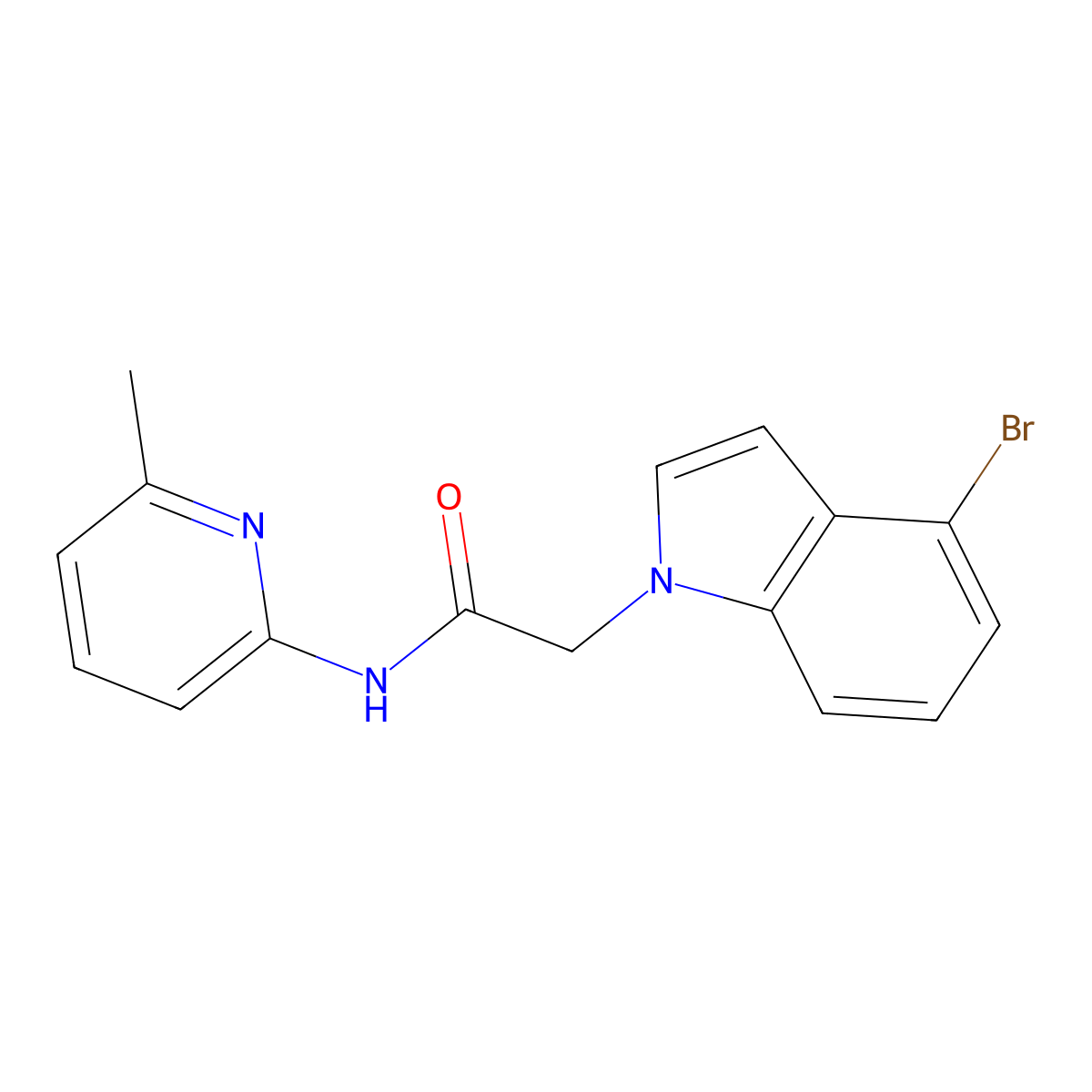 2-(4-bromo-1H-indol-1-yl)-N-(6-methylpyridin-2-yl)acetamide molecular structure, CAS 1219584-48-1