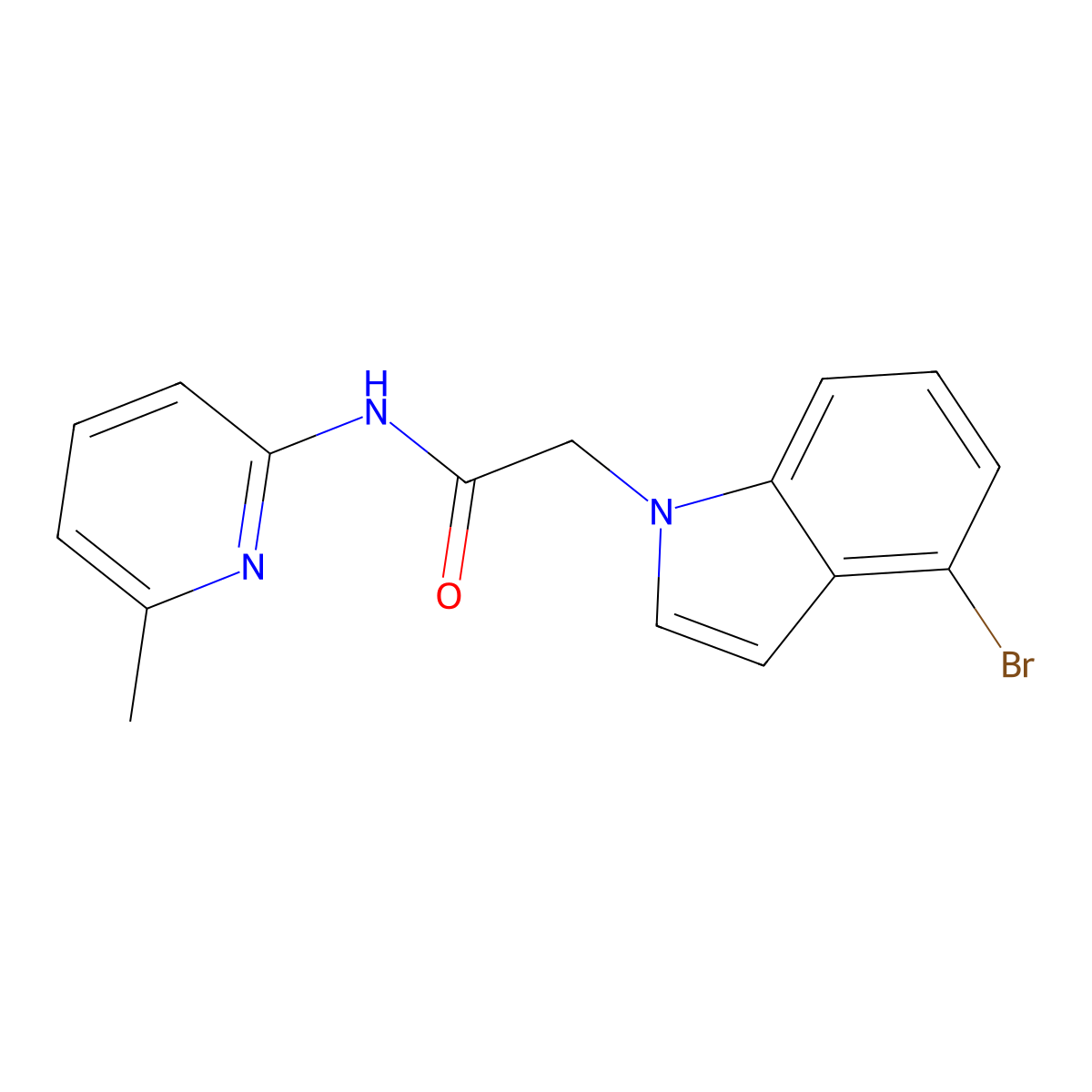 2-(4-bromo-1H-indol-1-yl)-N-(6-methylpyridin-2-yl)acetamide molecular structure, CAS 1219584-48-1