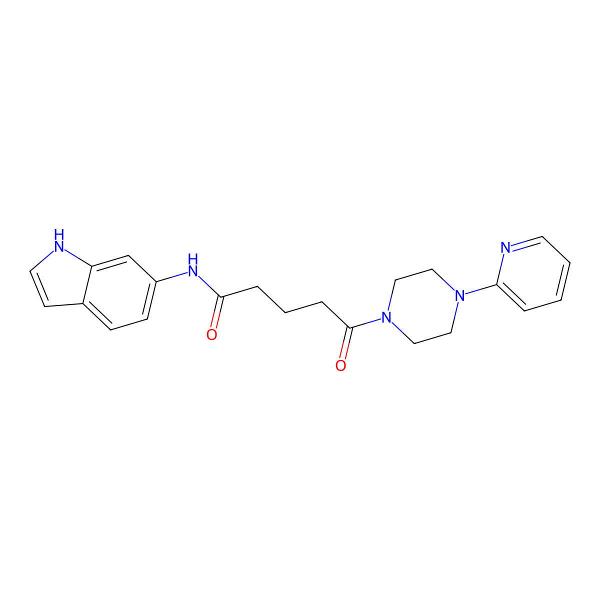 N-(1H-indol-6-yl)-5-oxo-5-[4-(2-pyridyl)piperazino]pentanamide molecular structure, CAS 1219584-49-2