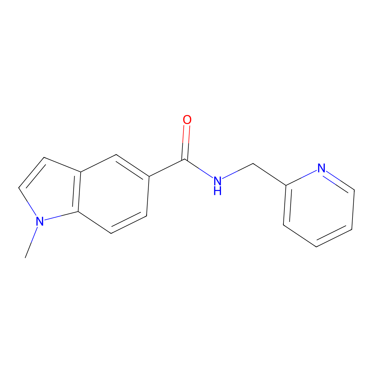 1-methyl-N-(pyridin-2-ylmethyl)-1H-indole-5-carboxamide molecular structure, CAS 1219584-53-8