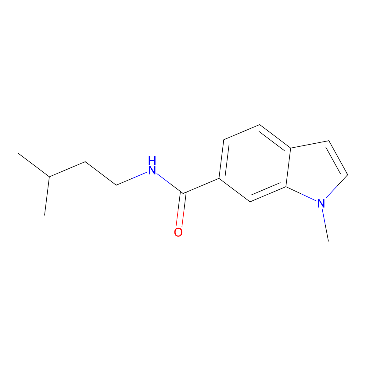1-methyl-N-(3-methylbutyl)-1H-indole-6-carboxamide molecular structure, CAS 1219584-75-4