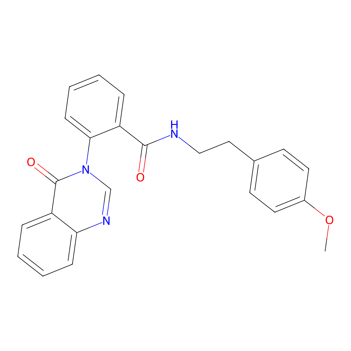 N-(4-methoxyphenethyl)-2-[4-oxo-3(4H)-quinazolinyl]benzamide molecular structure, CAS 1219584-86-7