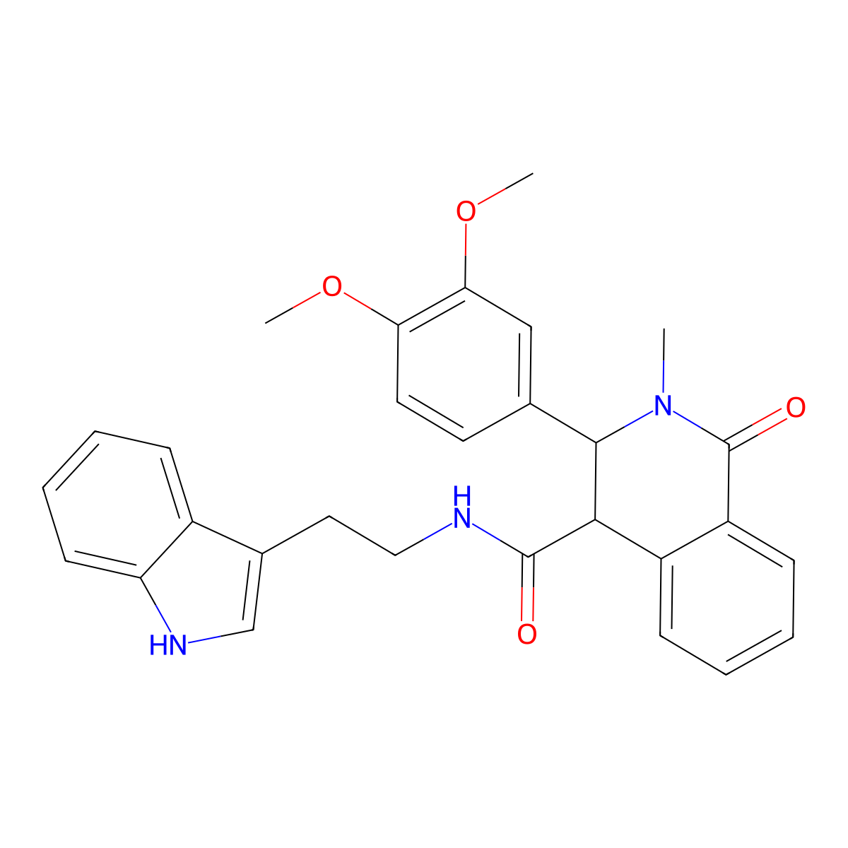 3-(3,4-dimethoxyphenyl)-N-[2-(1H-indol-3-yl)ethyl]-2-methyl-1-oxo-1,2,3,4-tetrahydroisoquinoline-4-carboxamide molecular structure, CAS 1219584-87-8