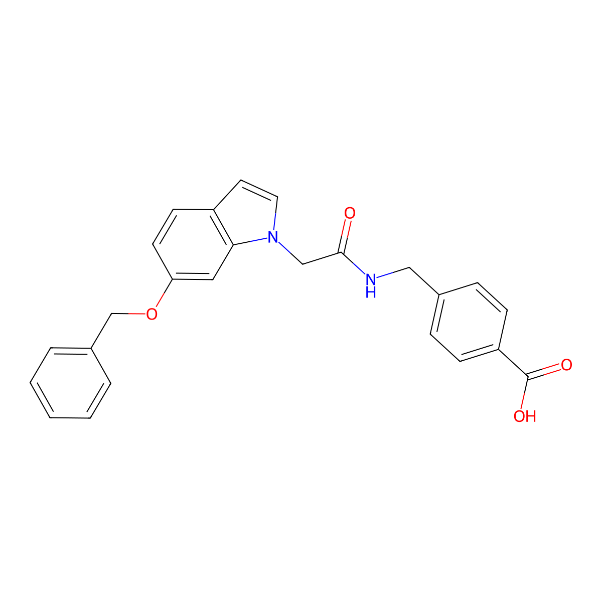 4-[({[6-(benzyloxy)-1H-indol-1-yl]acetyl}amino)methyl]benzoic acid molecular structure, CAS 1219585-17-7