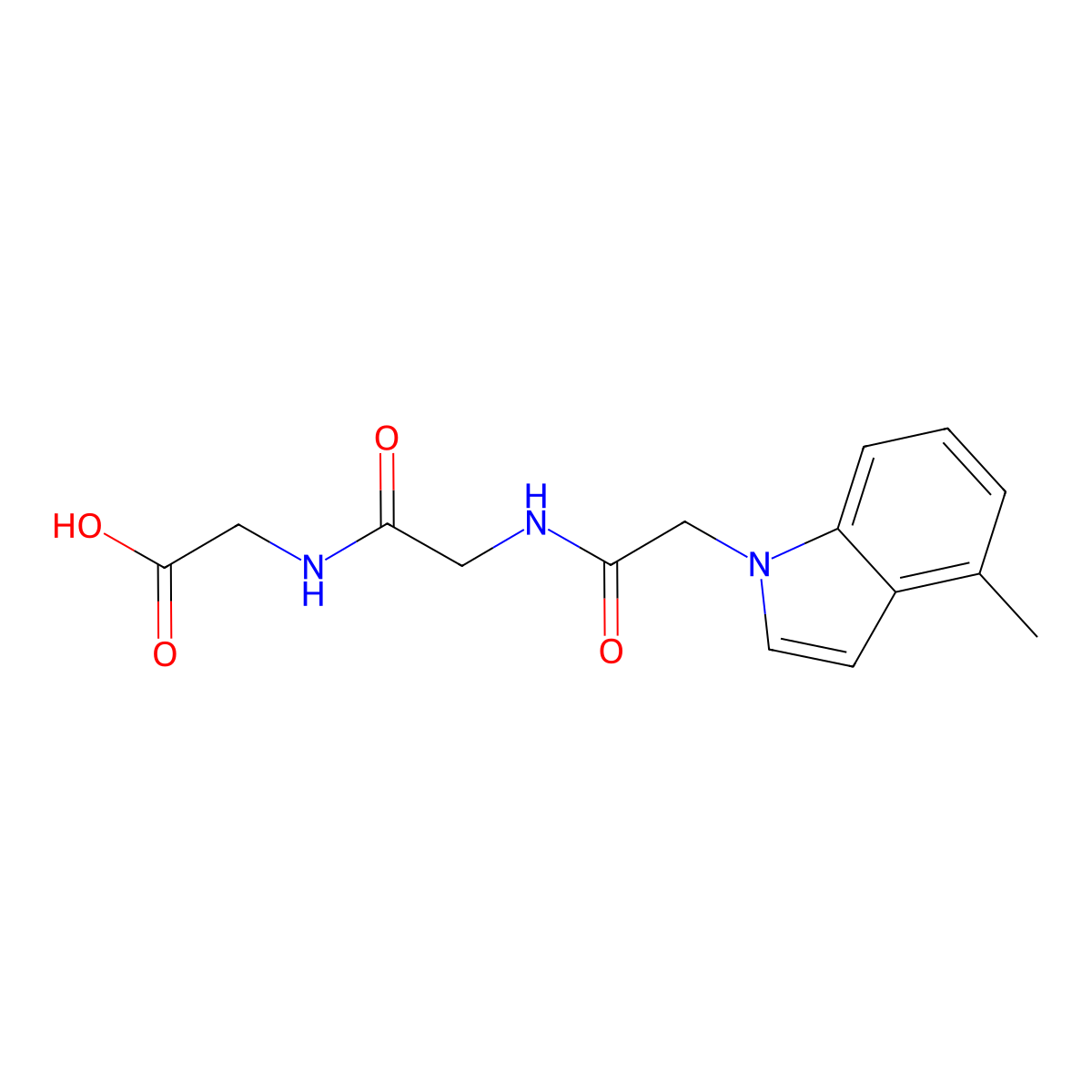N-[(4-methyl-1H-indol-1-yl)acetyl]glycylglycine molecular structure, CAS 1219585-18-8