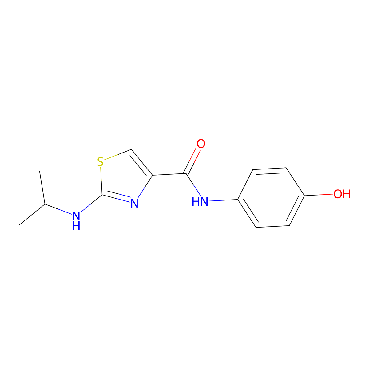 N-(4-hydroxyphenyl)-2-(isopropylamino)-1,3-thiazole-4-carboxamide molecular structure, CAS 1219585-19-9