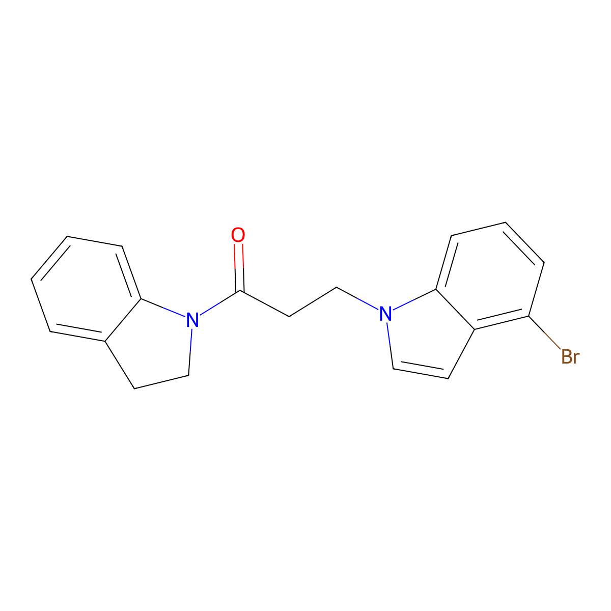 3-(4-bromo-1H-indol-1-yl)-1-(2,3-dihydro-1H-indol-1-yl)propan-1-one molecular structure, CAS 1219585-25-7