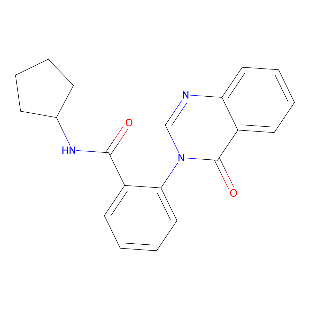 N-cyclopentyl-2-(4-oxoquinazolin-3(4H)-yl)benzamide molecular structure, CAS 1219585-27-9