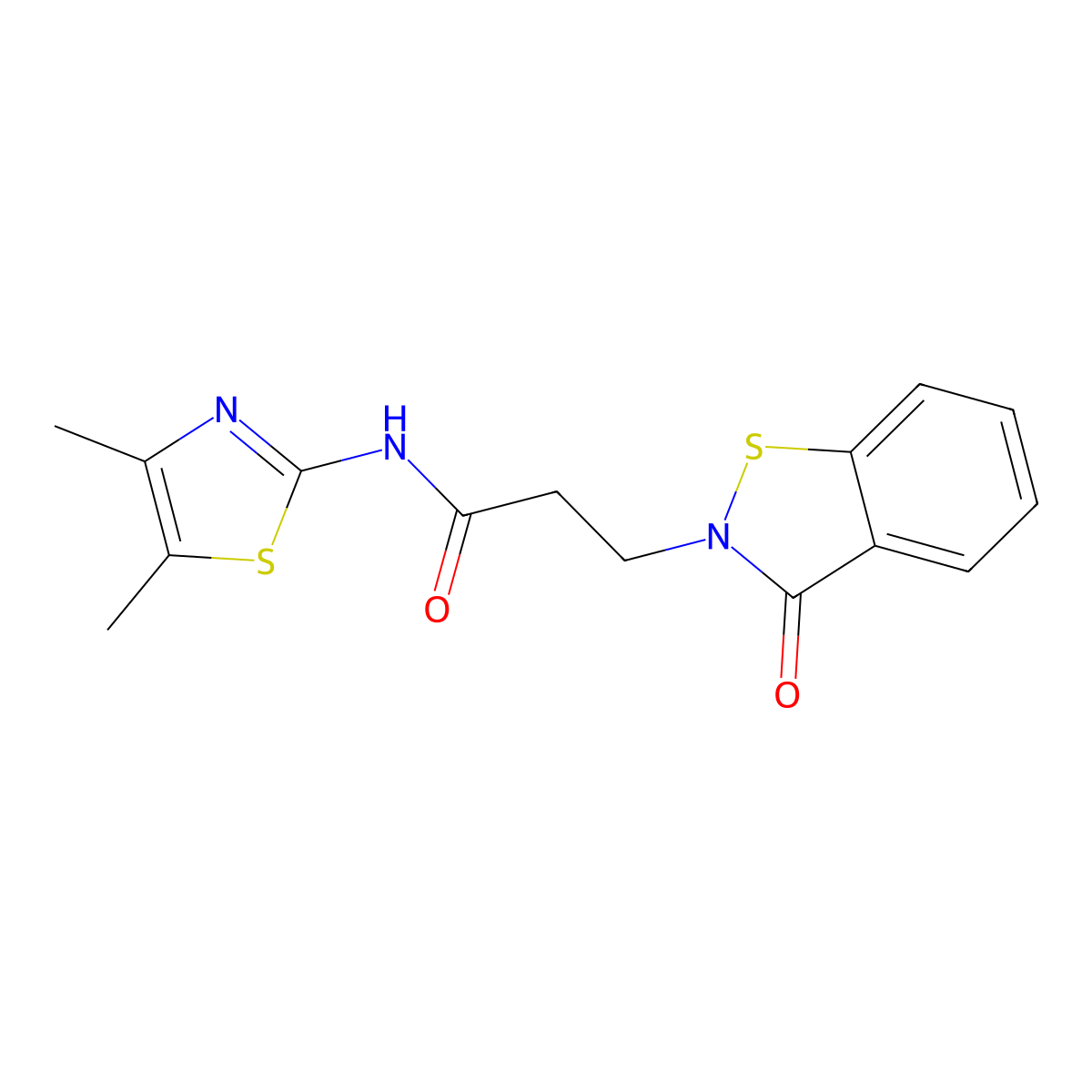 N-(4,5-dimethyl-1,3-thiazol-2-yl)-3-[3-oxo-1,2-benzisothiazol-2(3H)-yl]propanamide molecular structure, CAS 1219585-34-8