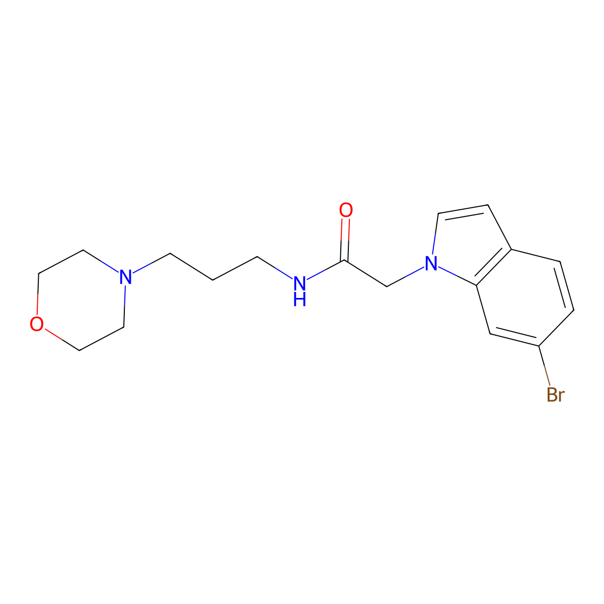 2-(6-bromo-1H-indol-1-yl)-N-[3-(morpholin-4-yl)propyl]acetamide molecular structure, CAS 1219585-45-1