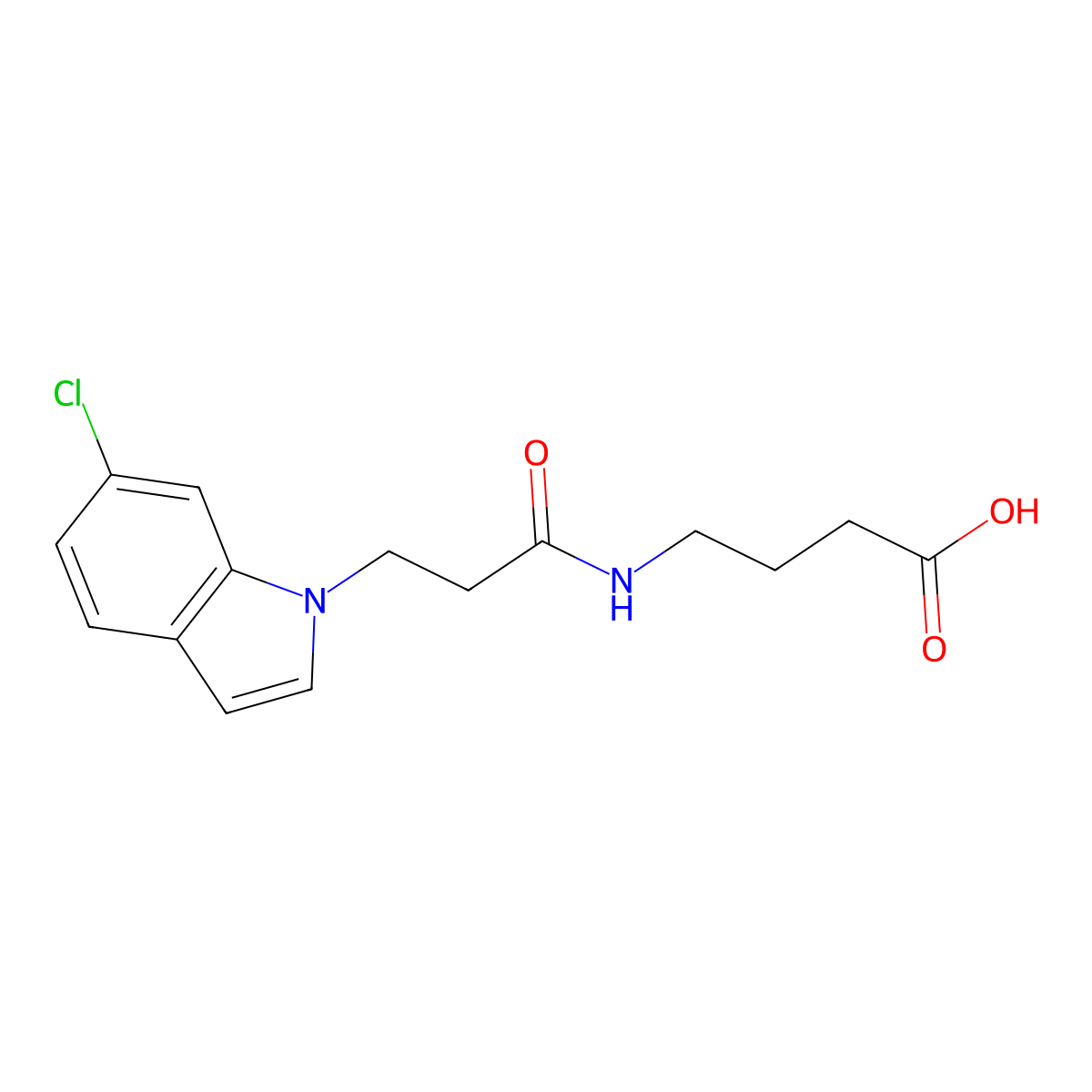 4-{[3-(6-chloro-1H-indol-1-yl)propanoyl]amino}butanoic acid molecular structure, CAS 1219585-49-5