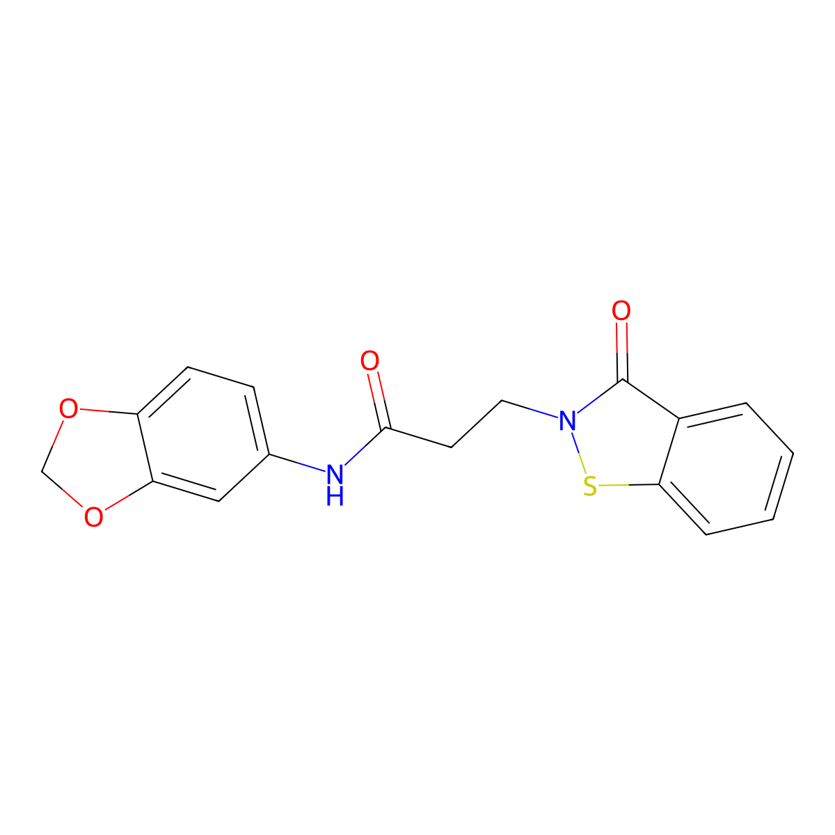 N-(1,3-benzodioxol-5-yl)-3-(3-oxo-1,2-benzothiazol-2(3H)-yl)propanamide molecular structure, CAS 1219585-50-8