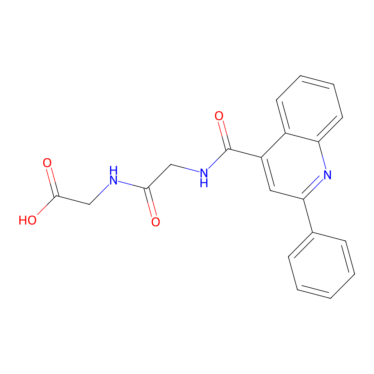N-[(2-phenylquinolin-4-yl)carbonyl]glycylglycine molecular structure, CAS 1219585-59-7