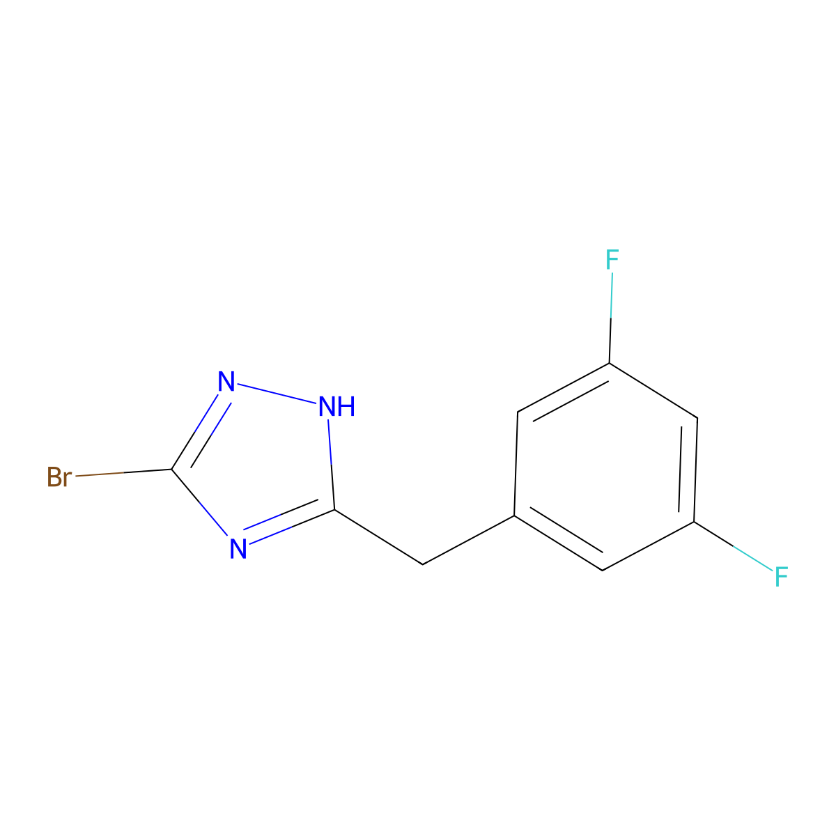 3-bromo-5-(3,5-difluorobenzyl)-1H-1,2,4-triazole molecular structure, CAS 1219585-70-2