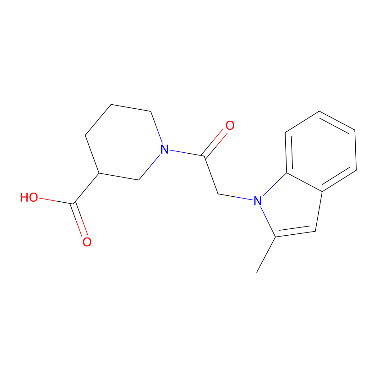 1-[(2-methyl-1H-indol-1-yl)acetyl]piperidine-3-carboxylic acid molecular structure, CAS 1219585-73-5