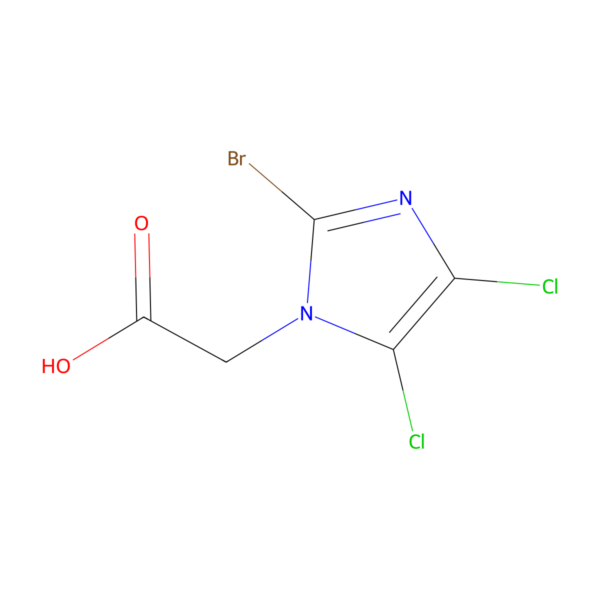 2-(2-bromo-4,5-dichloro-1H-imidazol-1-yl)acetic acid molecular structure, CAS 1219585-83-7