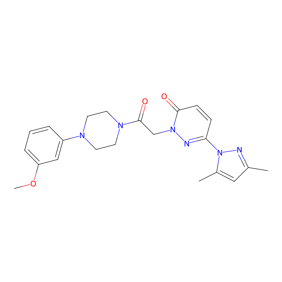 6-(3,5-dimethyl-1H-pyrazol-1-yl)-2-(2-(4-(3-methoxyphenyl)piperazin-1-yl)-2-oxoethyl)pyridazin-3(2H)-one molecular structure, CAS 1219586-11-4