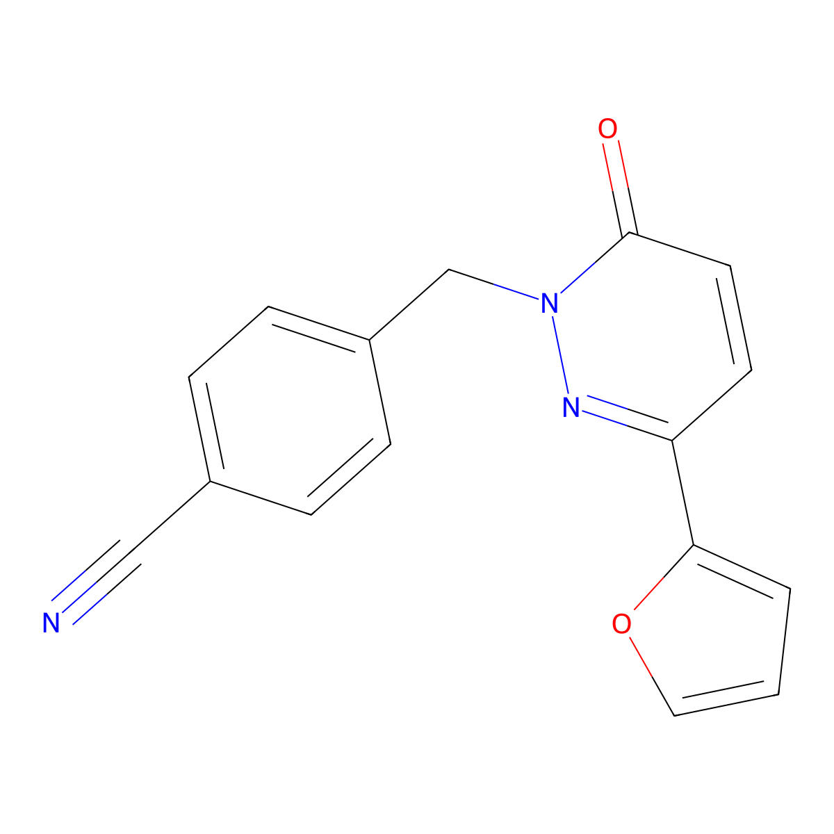 4-((3-(furan-2-yl)-6-oxopyridazin-1(6H)-yl)methyl)benzonitrile molecular structure, CAS 1219586-26-1