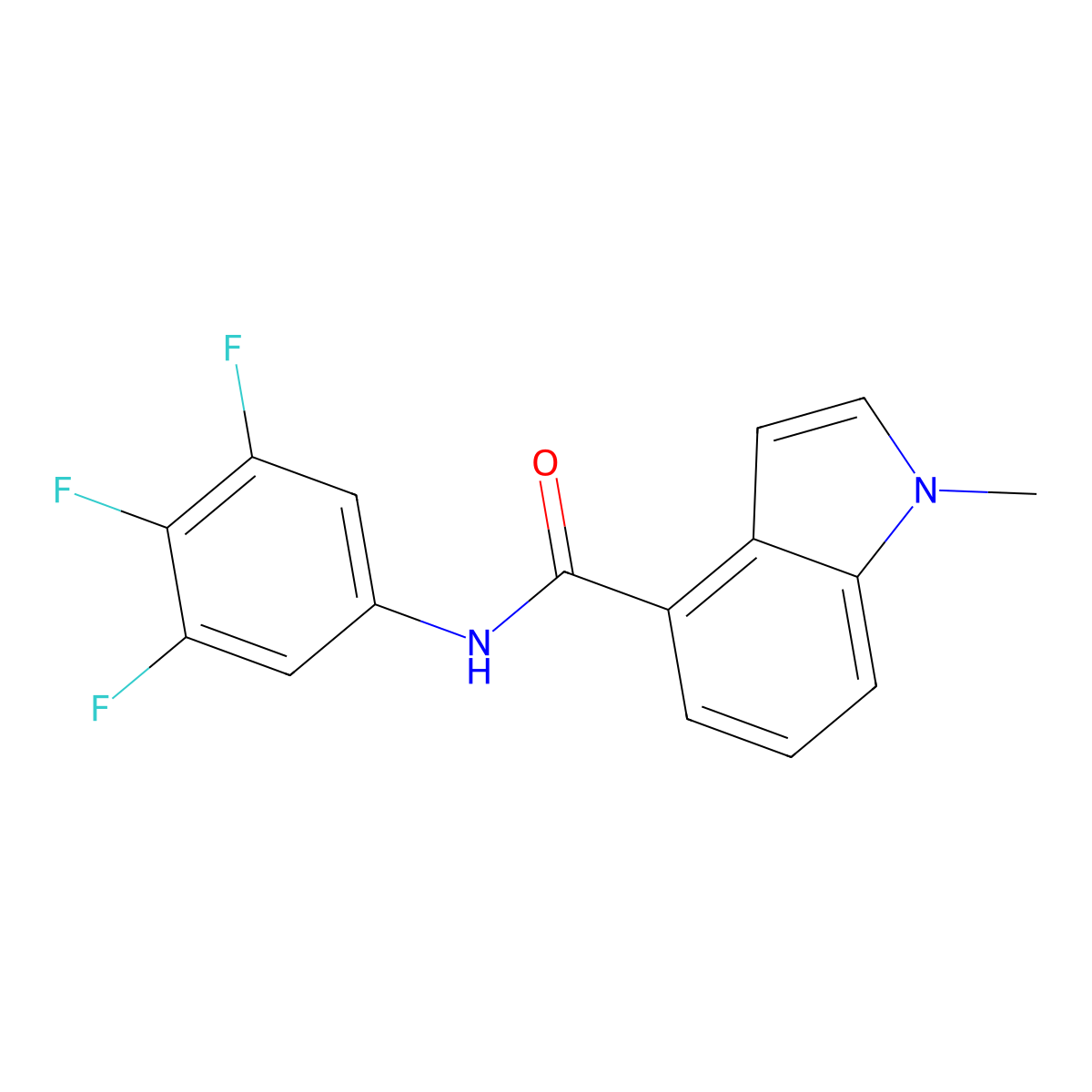 1-methyl-N-(3,4,5-trifluorophenyl)-1H-indole-4-carboxamide molecular structure, CAS 1219586-28-3