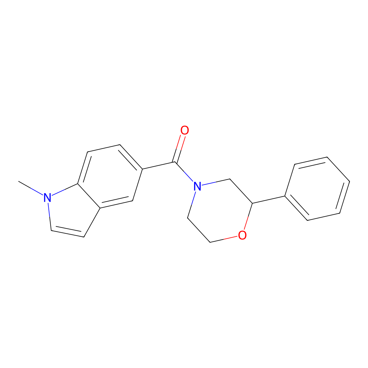 (1-methyl-1H-indol-5-yl)(2-phenylmorpholin-4-yl)methanone molecular structure, CAS 1219586-39-6