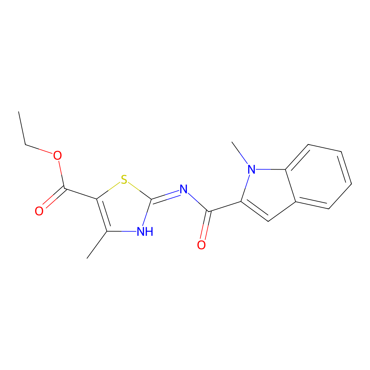 ethyl 4-methyl-2-{[(1-methyl-1H-indol-2-yl)carbonyl]amino}-1,3-thiazole-5-carboxylate molecular structure, CAS 1219586-43-2