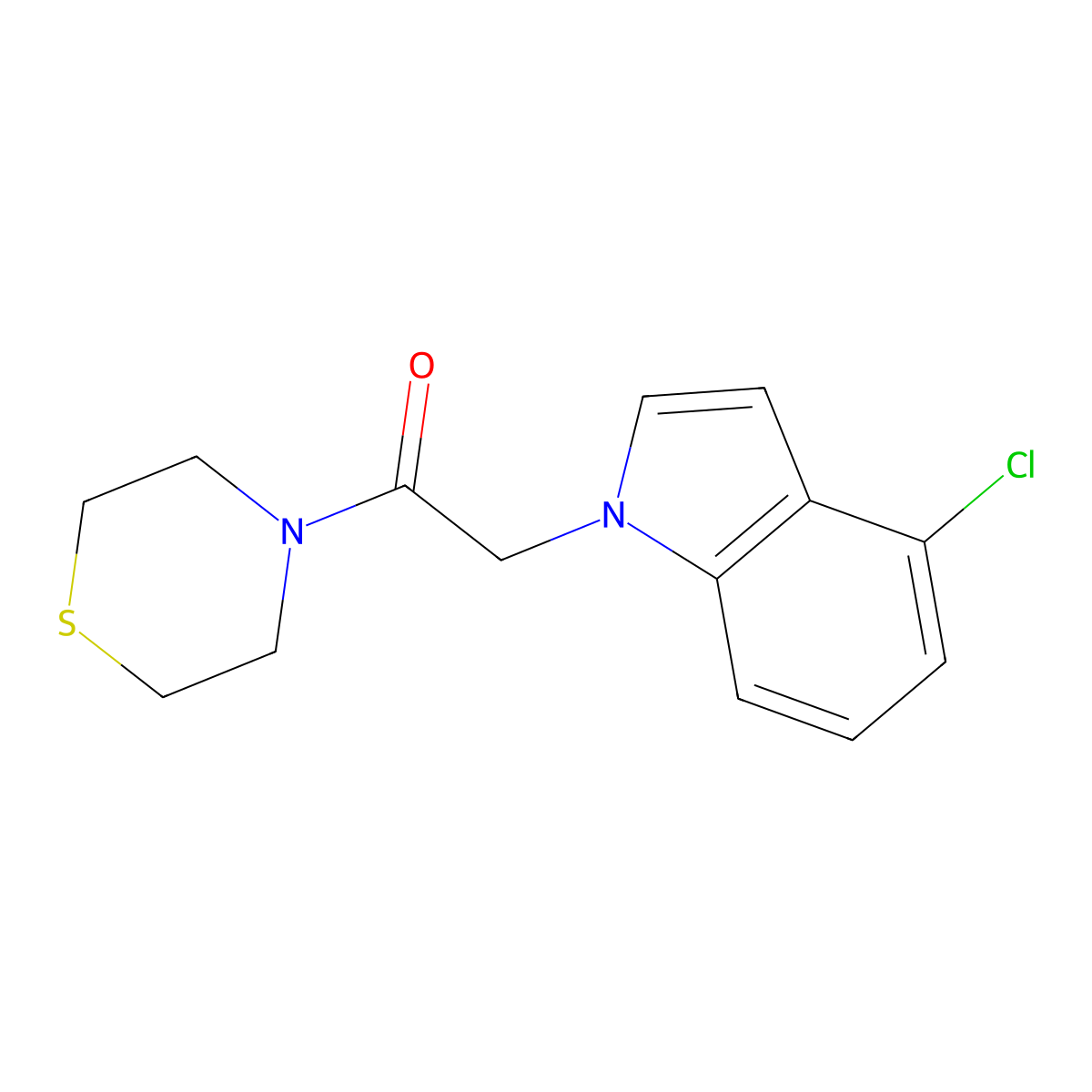 4-chloro-1-[2-oxo-2-(4-thiomorpholinyl)ethyl]-1H-indole molecular structure, CAS 1219586-49-8