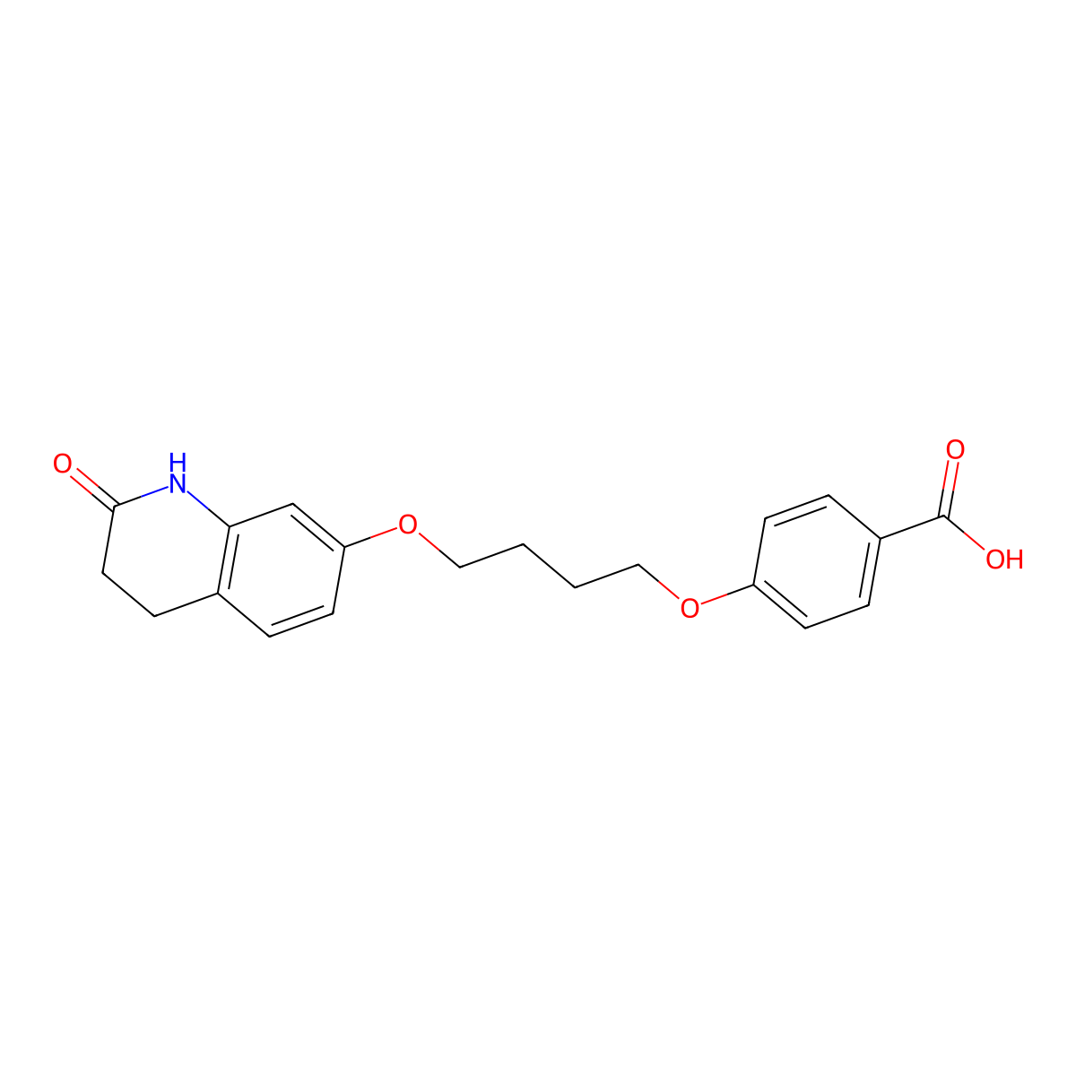 4-(4-((2-Oxo-1,2,3,4-tetrahydroquinolin-7-yl)oxy)butoxy)benzoic acid molecular structure, CAS 1219586-54-5