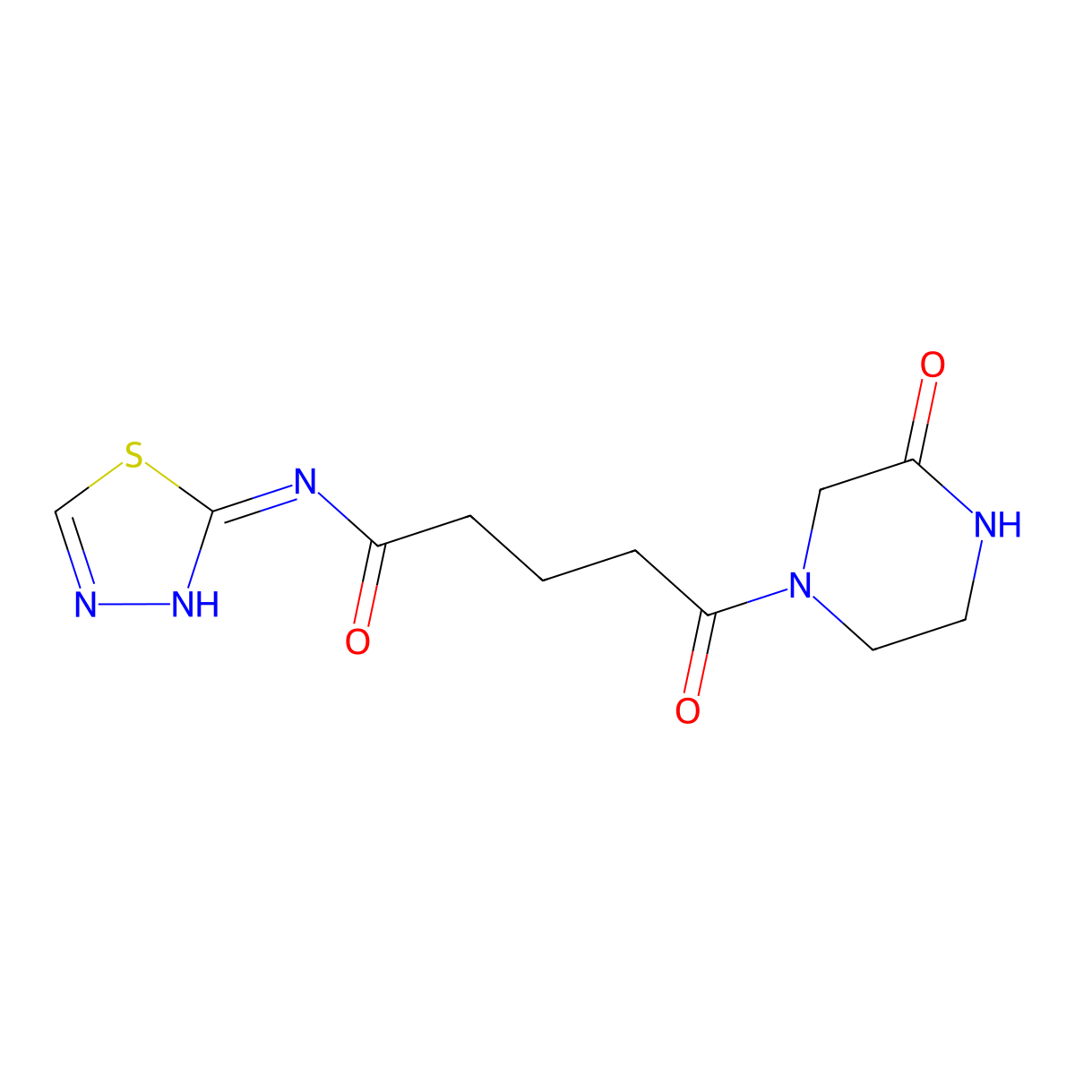 5-oxo-5-(3-oxopiperazin-1-yl)-N-(1,3,4-thiadiazol-2-yl)pentanamide molecular structure, CAS 1219586-59-0