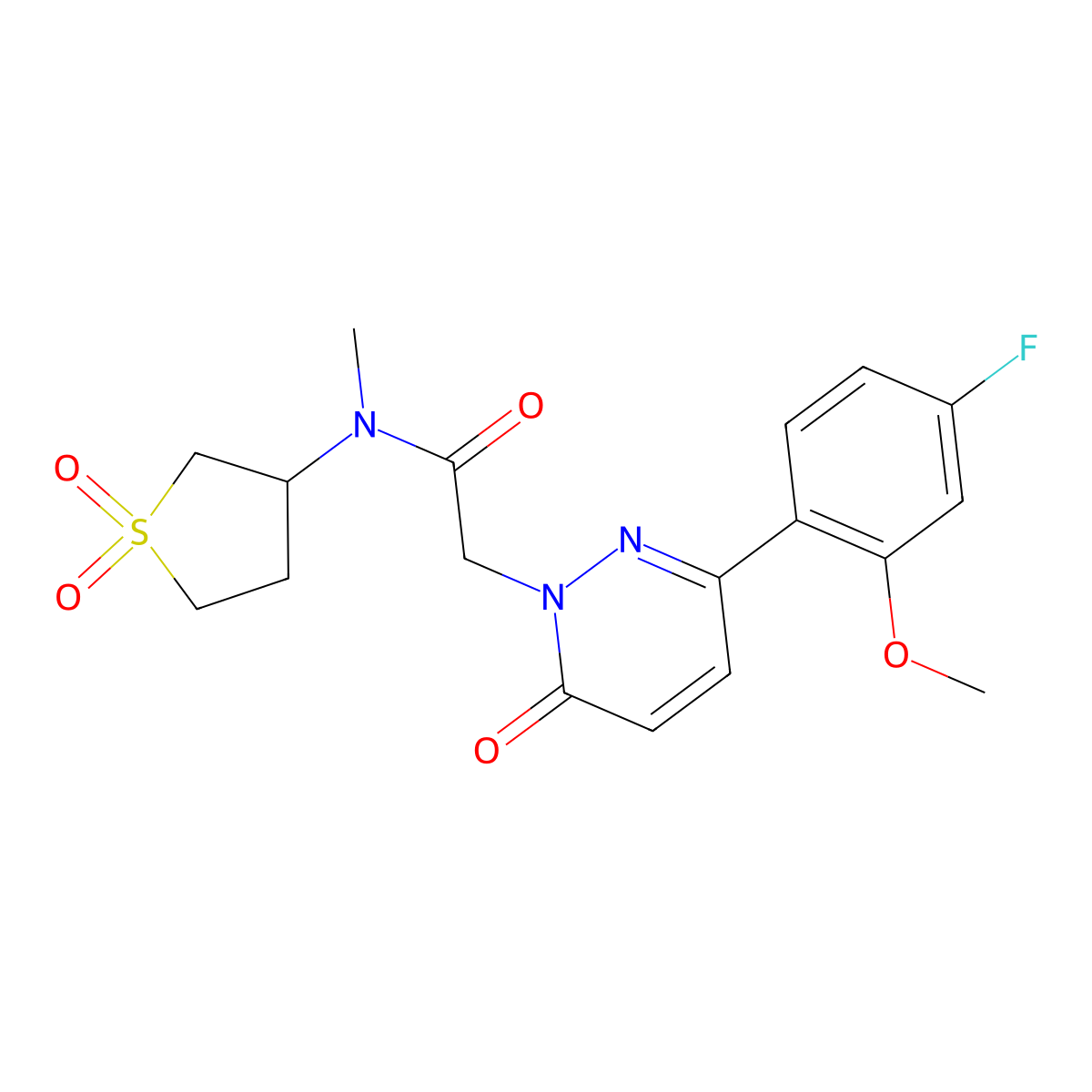 N-(1,1-dioxidotetrahydrothiophen-3-yl)-2-[3-(4-fluoro-2-methoxyphenyl)-6-oxopyridazin-1(6H)-yl]-N-methylacetamide molecular structure, CAS 1219586-61-4