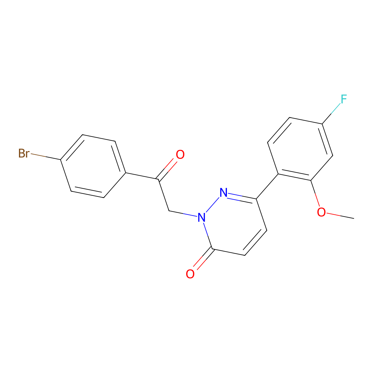 2-[2-(4-bromophenyl)-2-oxoethyl]-6-(4-fluoro-2-methoxyphenyl)pyridazin-3(2H)-one molecular structure, CAS 1219586-65-8
