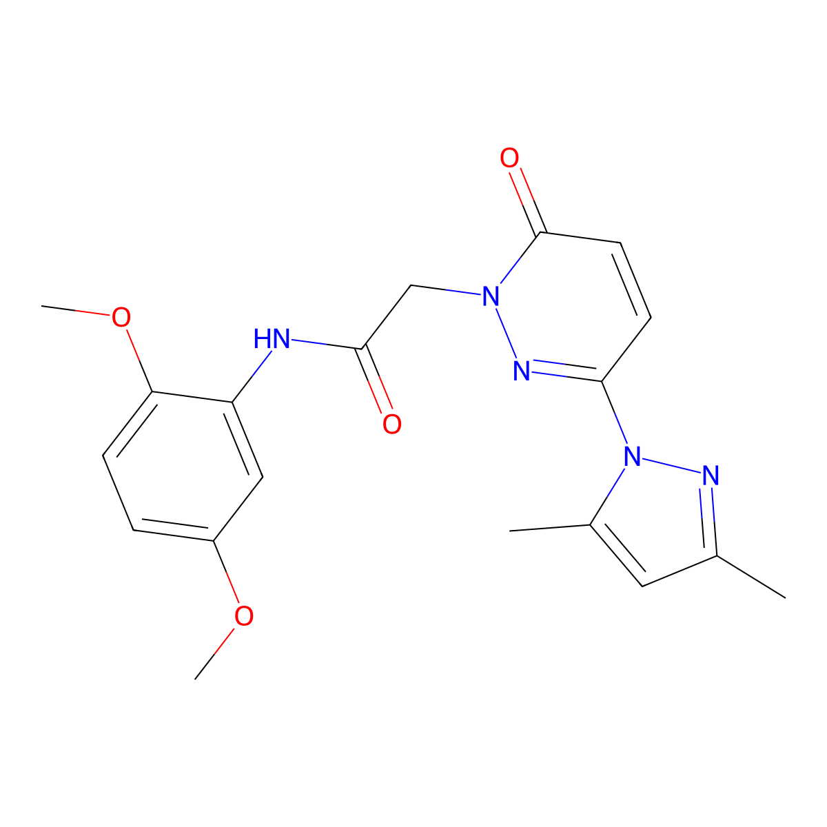 N-(2,5-dimethoxyphenyl)-2-(3-(3,5-dimethyl-1H-pyrazol-1-yl)-6-oxopyridazin-1(6H)-yl)acetamide molecular structure, CAS 1219586-66-9
