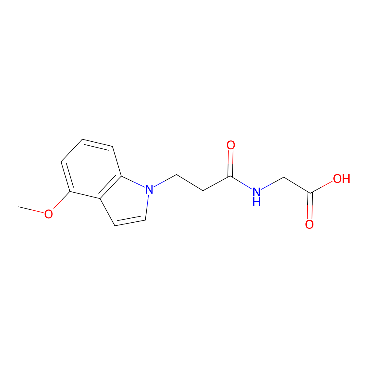 N-[3-(4-methoxy-1H-indol-1-yl)propanoyl]glycine molecular structure, CAS 1219586-75-0