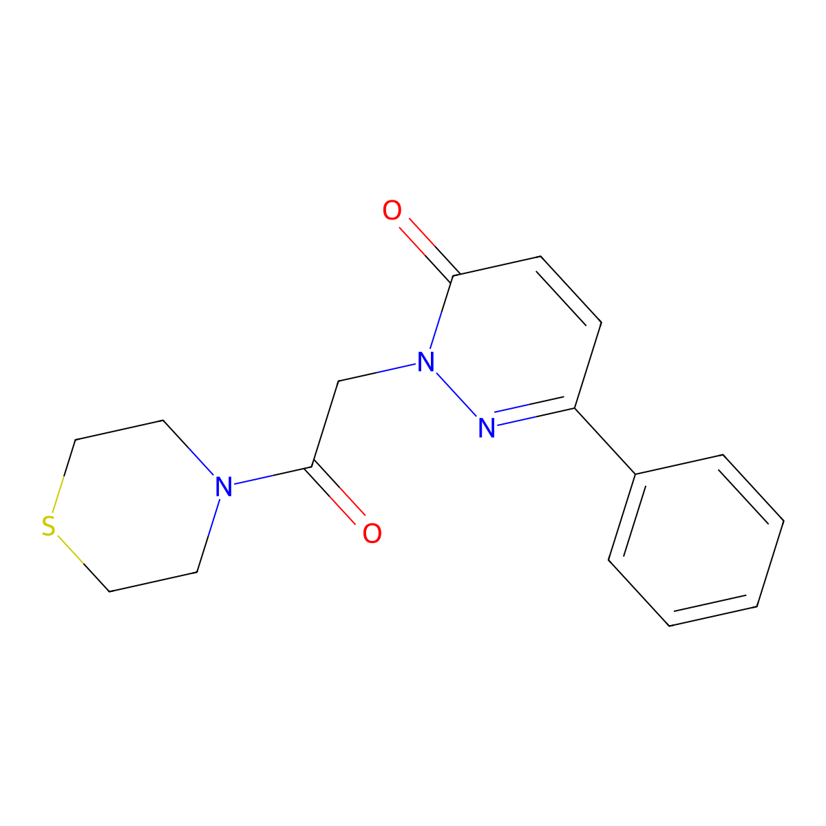 2-[2-oxo-2-(4-thiomorpholinyl)ethyl]-6-phenyl-3(2H)-pyridazinone molecular structure, CAS 1219586-86-3