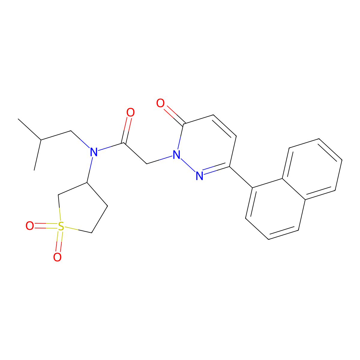 N-(1,1-dioxidotetrahydrothiophen-3-yl)-N-(2-methylpropyl)-2-[3-(naphthalen-1-yl)-6-oxopyridazin-1(6H)-yl]acetamide molecular structure, CAS 1219586-99-8