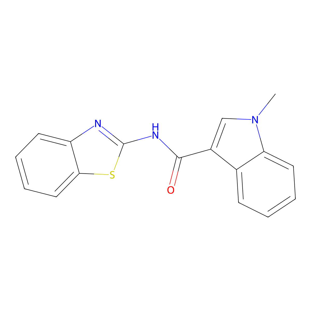 N-[(2Z)-1,3-benzothiazol-2(3H)-ylidene]-1-methyl-1H-indole-3-carboxamide molecular structure, CAS 1219587-04-8