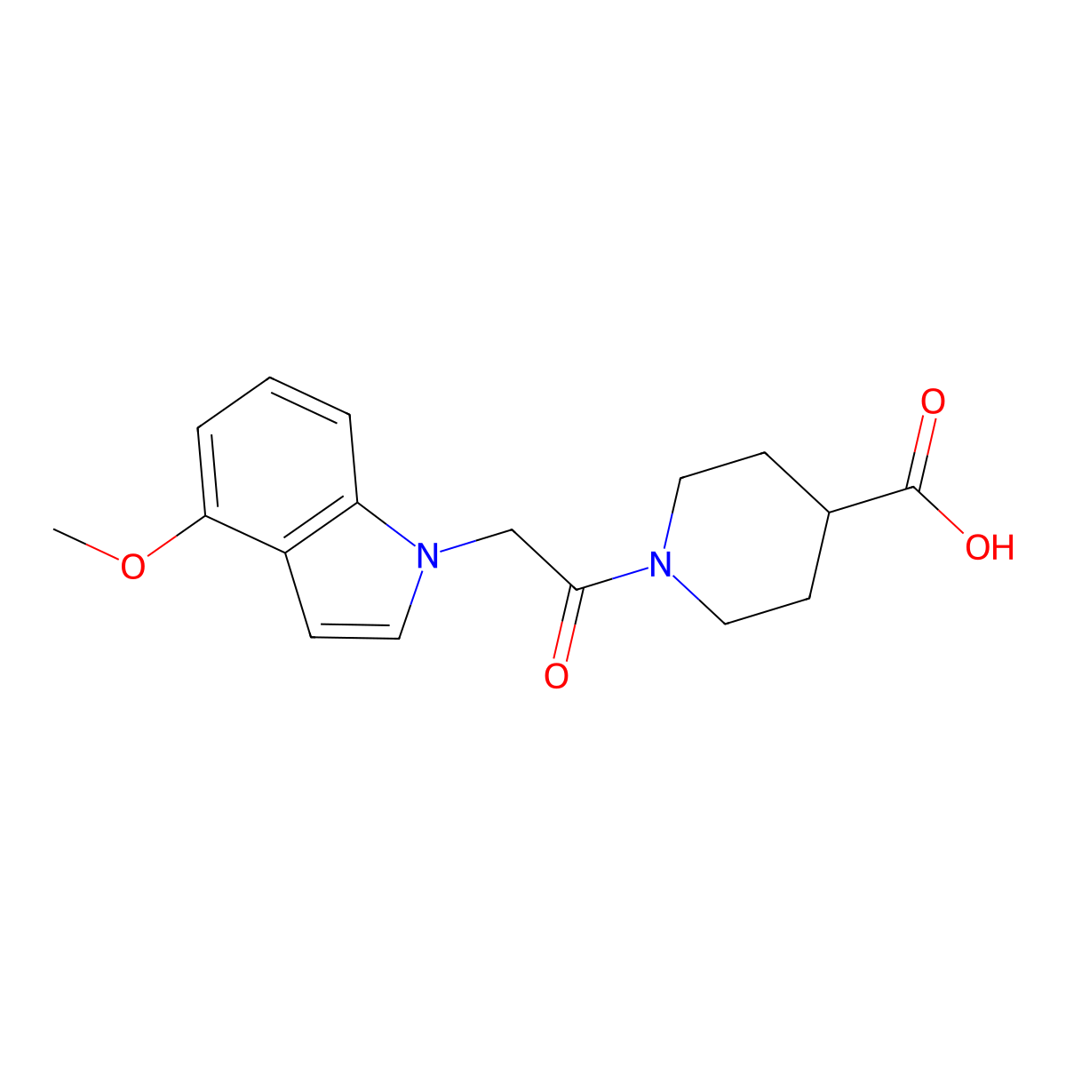 1-[(4-methoxy-1H-indol-1-yl)acetyl]piperidine-4-carboxylic acid molecular structure, CAS 1219587-08-2