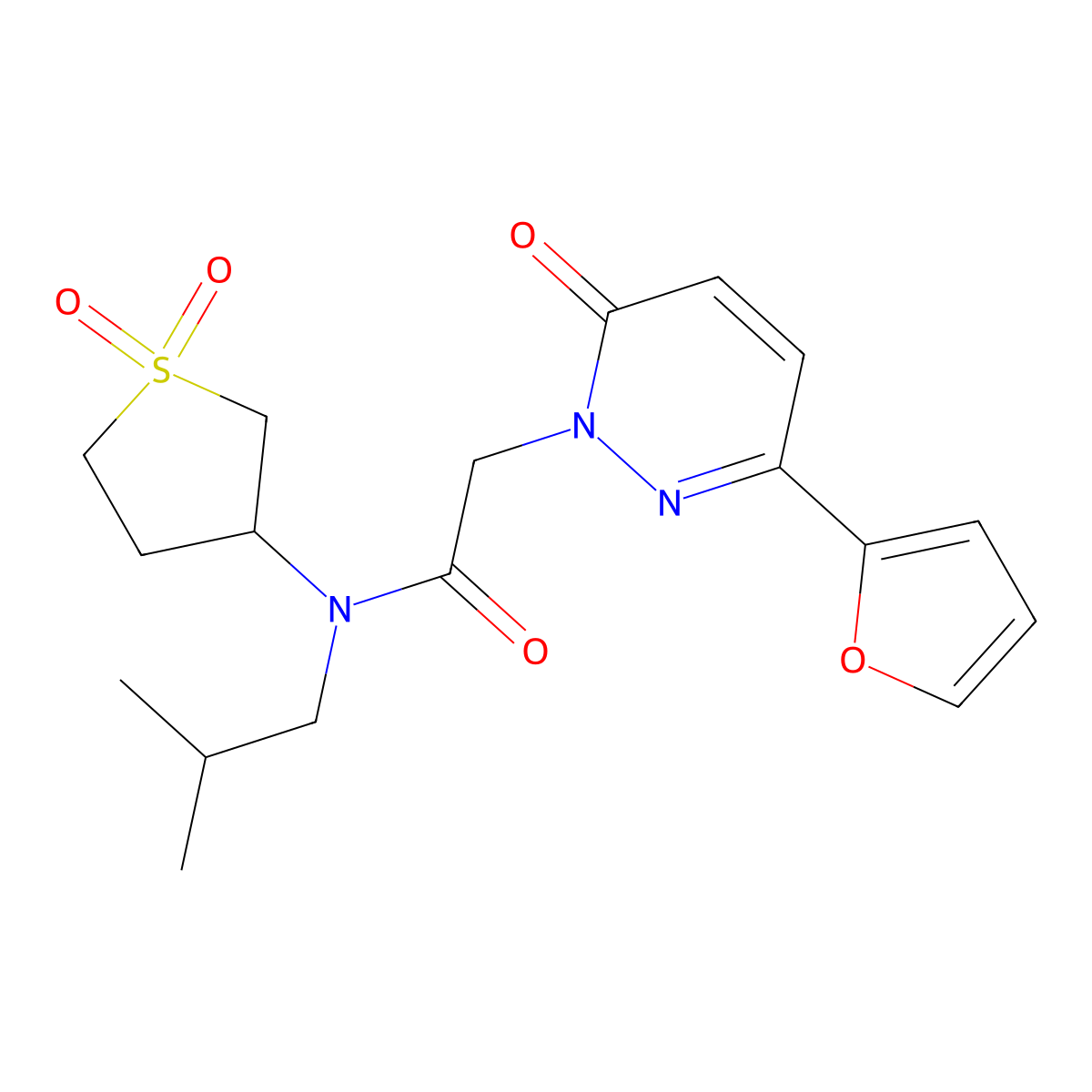 N-(1,1-dioxidotetrahydrothiophen-3-yl)-2-[3-(furan-2-yl)-6-oxopyridazin-1(6H)-yl]-N-(2-methylpropyl)acetamide molecular structure, CAS 1219587-20-8