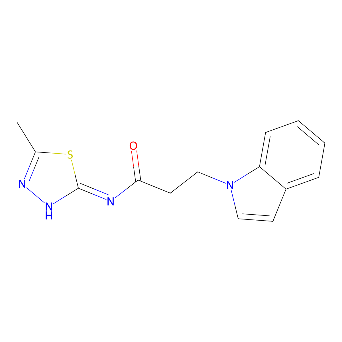 3-(1H-indol-1-yl)-N-(5-methyl-1,3,4-thiadiazol-2-yl)propanamide molecular structure, CAS 1219587-26-4