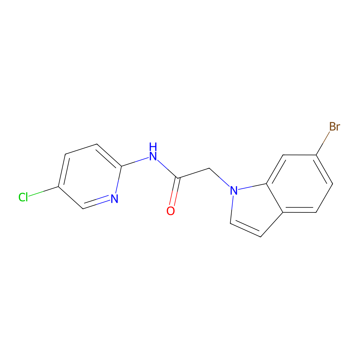 2-(6-bromo-1H-indol-1-yl)-N-(5-chloropyridin-2-yl)acetamide molecular structure, CAS 1219587-39-9